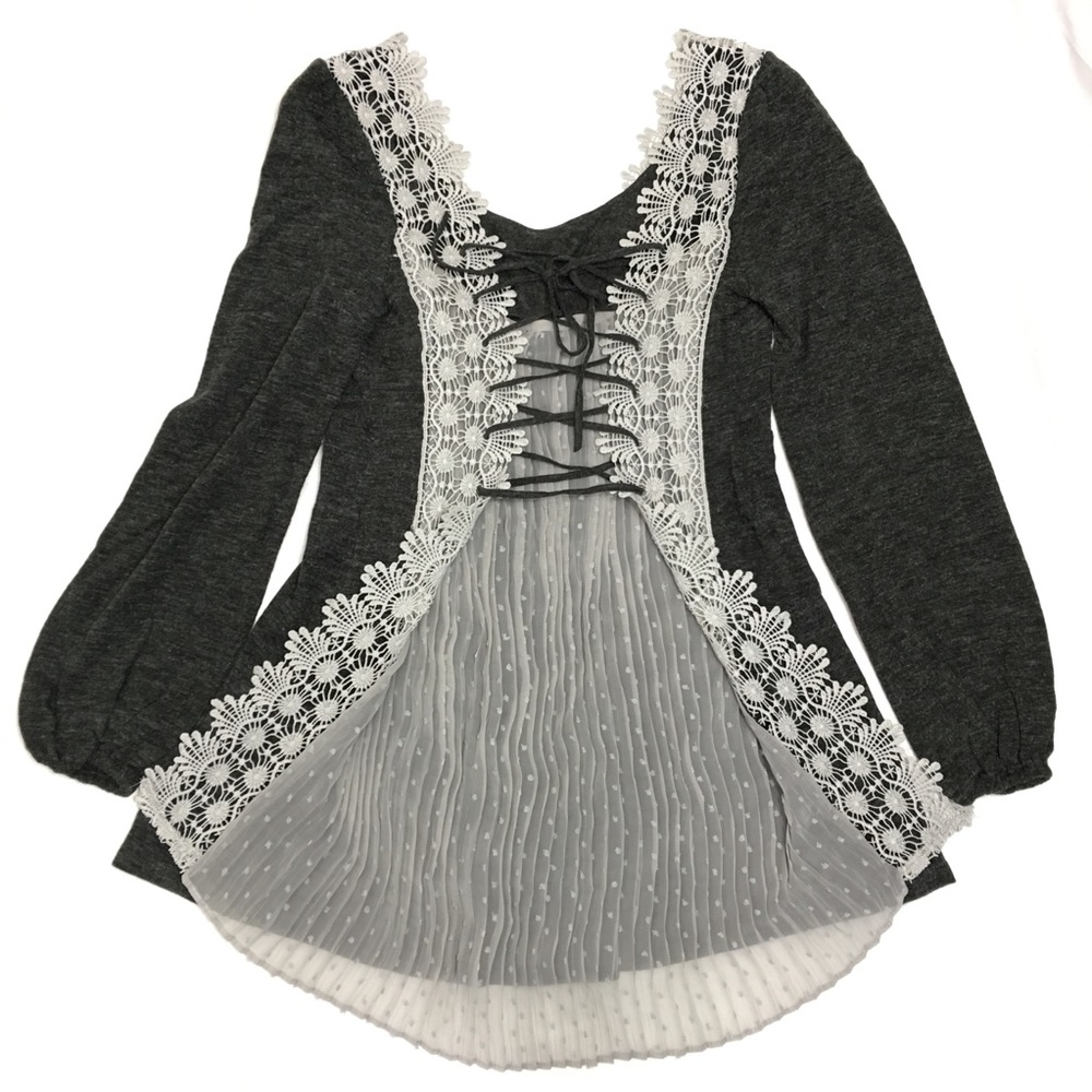 Anthropologie Ryu Lace Up Back Tunic Blouse Size S - Picture 2 of 8
